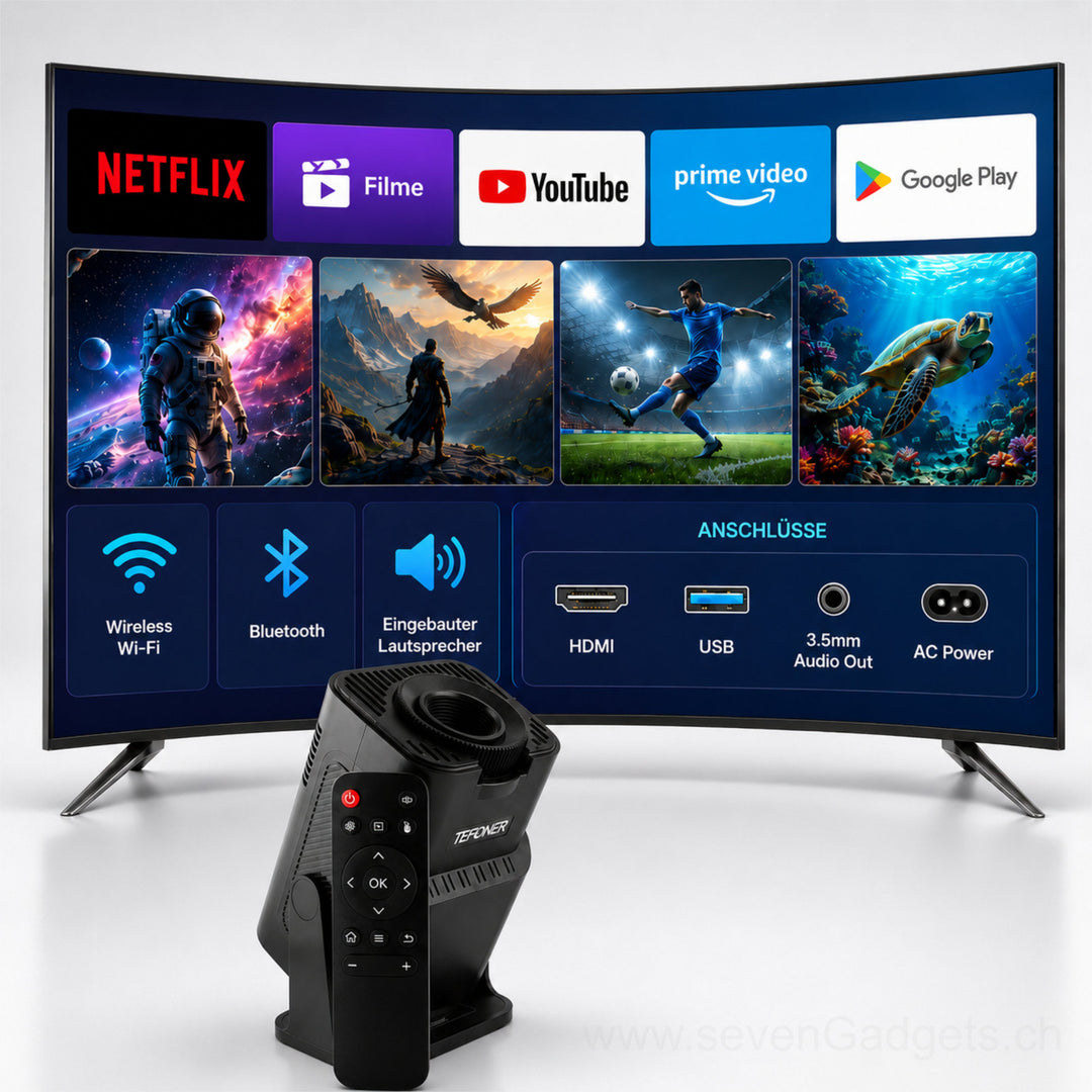 5-in-1 Smarter Heimkino HD LED Projektor