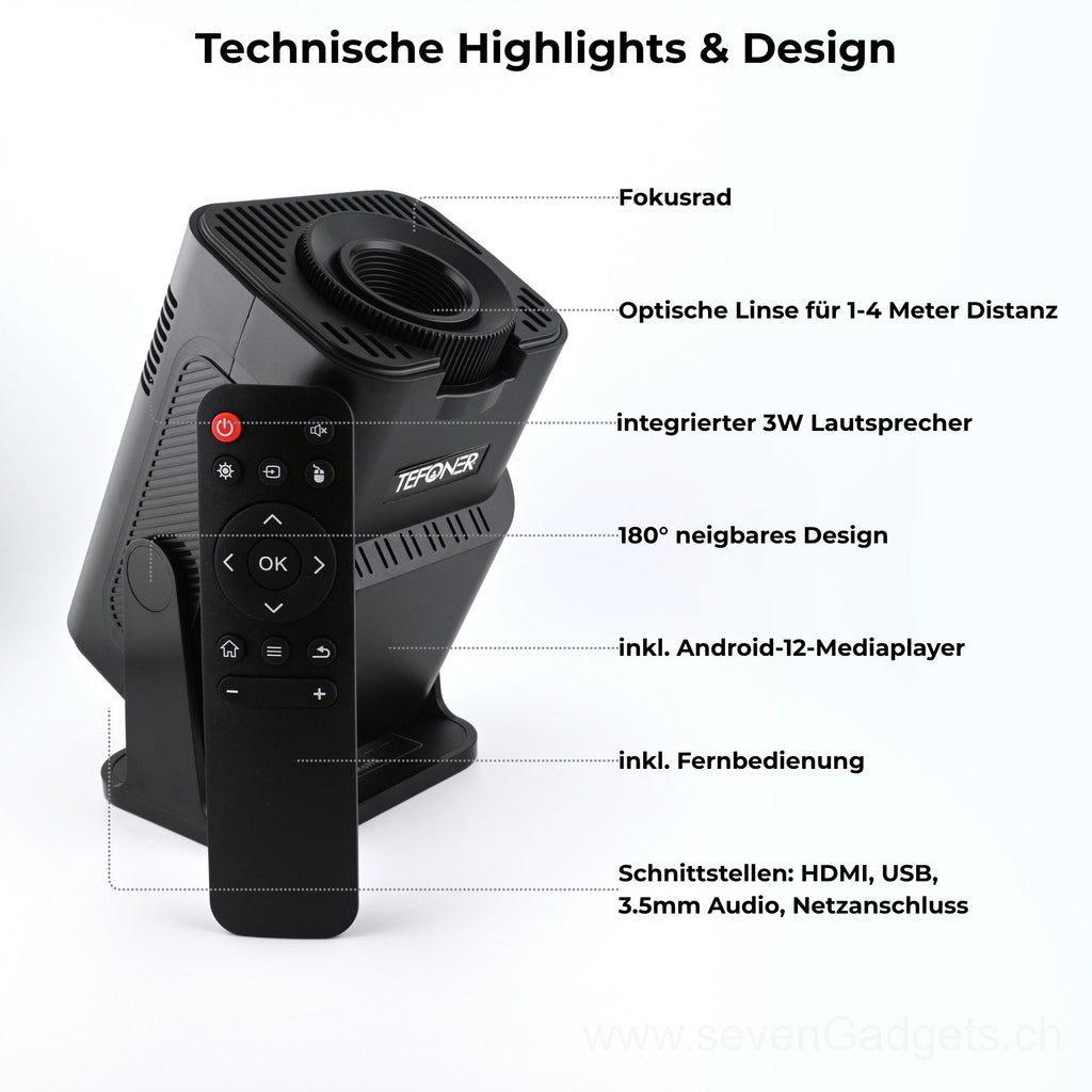 5-in-1 Smarter Heimkino HD LED Projektor