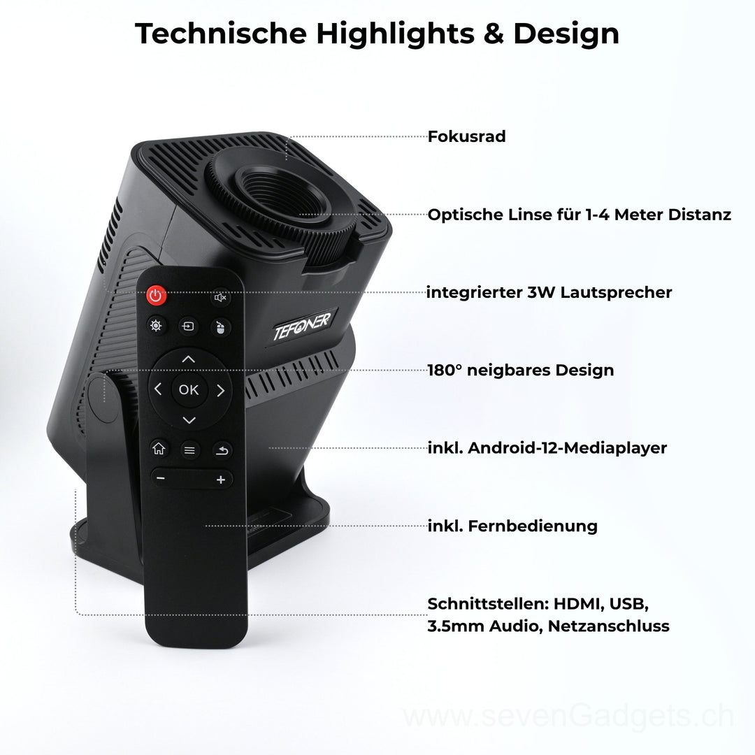 5-in-1 Smarter Heimkino HD LED Projektor