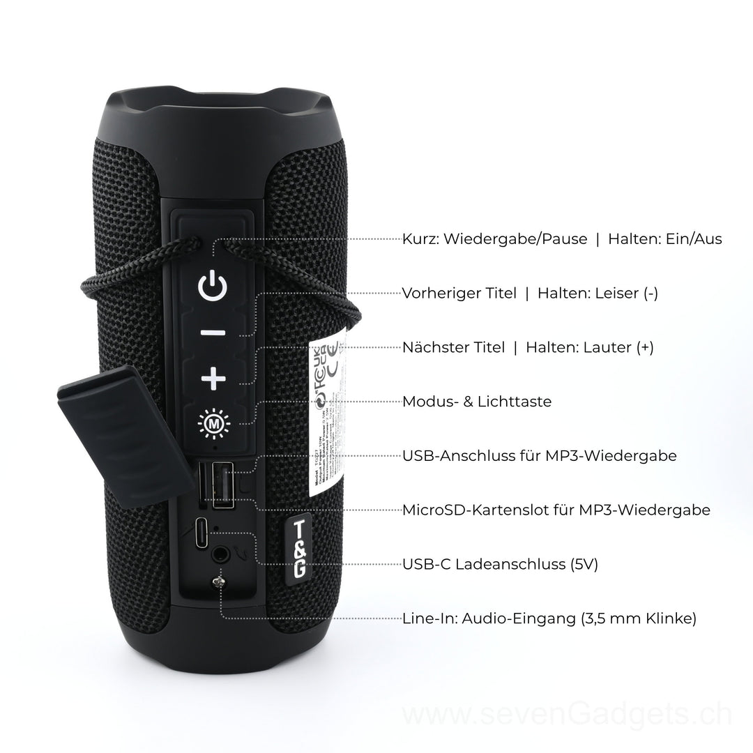 4-in-1 Musikbox: Bluetooth-Speaker, Radio, USB/MicroSD &amp; Ambient-Light