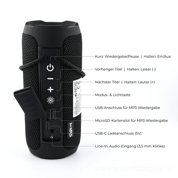 4-in-1 Musikbox: Bluetooth-Speaker, Radio, USB/MicroSD &amp; Ambient-Light