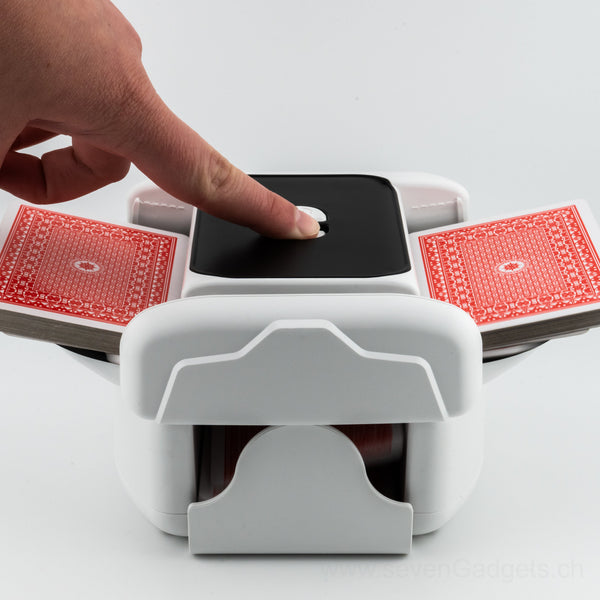 Elektrischer Kartenmischer mit Akku & USB-C, Automatischer Karten-Shuffler für Jass & Poker, Geräuscharm, 2 Decks Kapazität