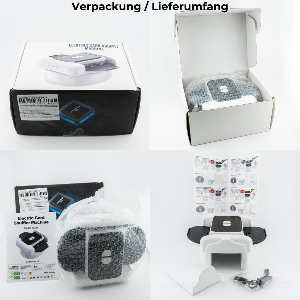 Elektrischer Kartenmischer mit Akku