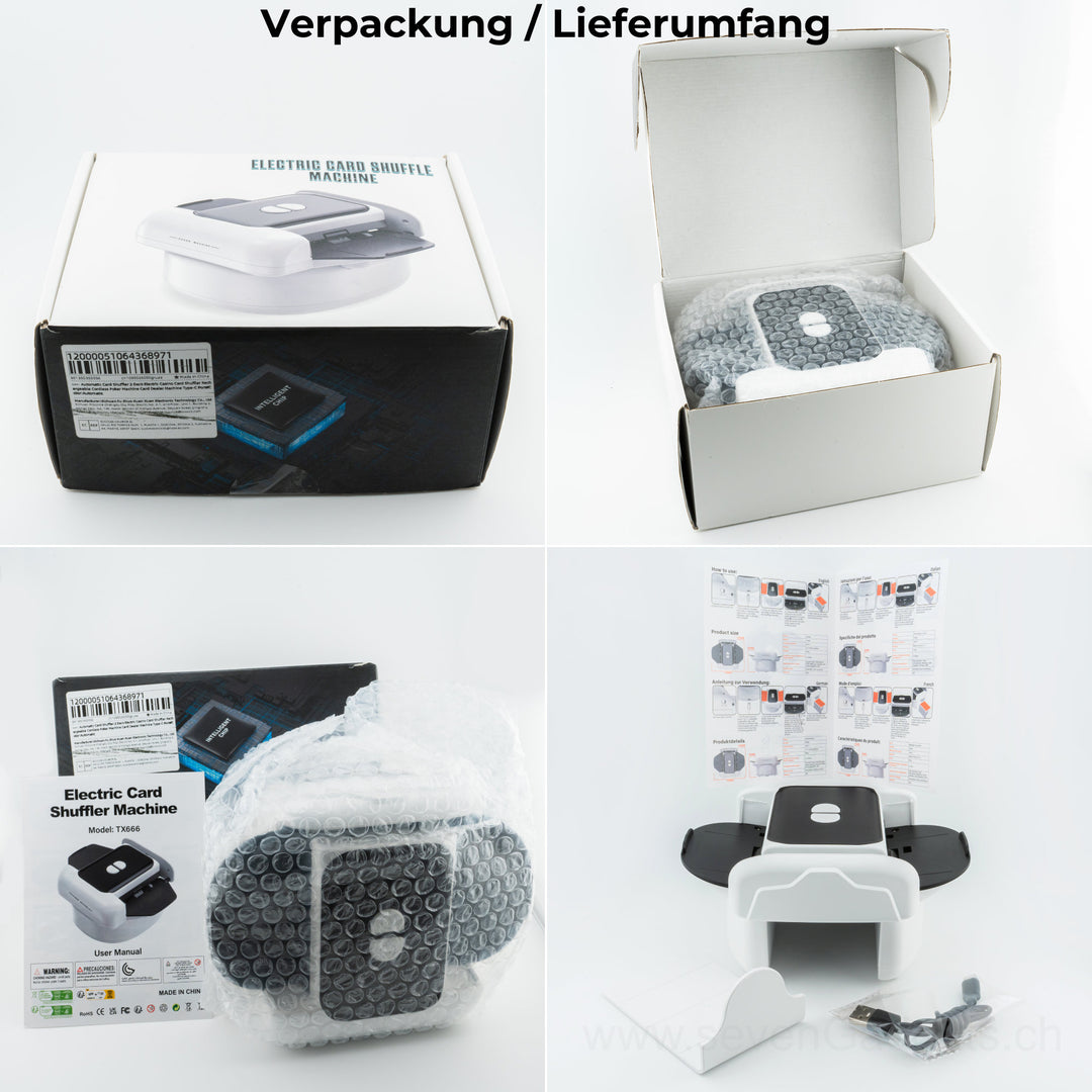 Elektrischer Kartenmischer mit Akku