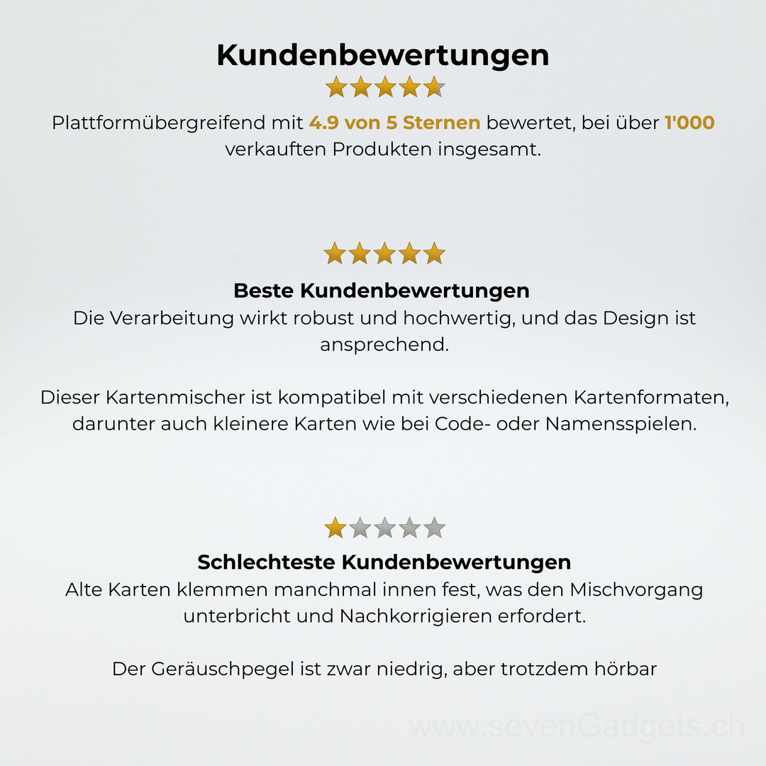 Elektrischer Kartenmischer mit Akku