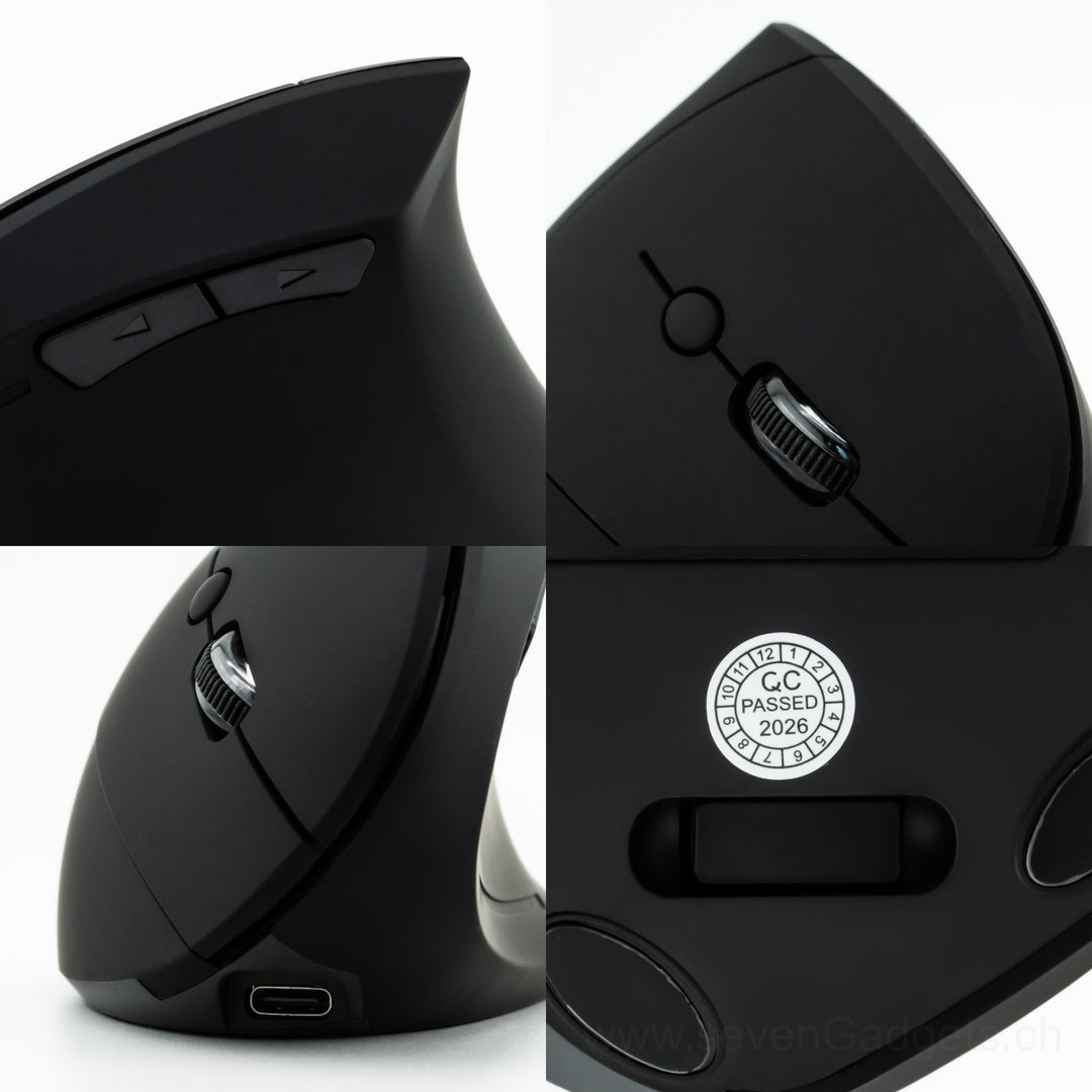 Ergonomische leise kabellose PC Maus für natürliche Handhaltung