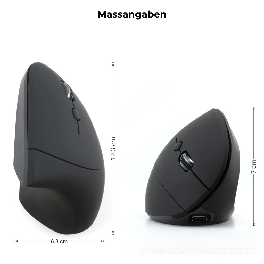 Ergonomische leise kabellose PC Maus für natürliche Handhaltung