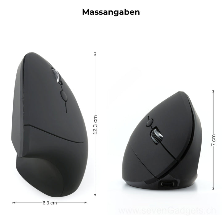 Ergonomische leise kabellose PC Maus für natürliche Handhaltung