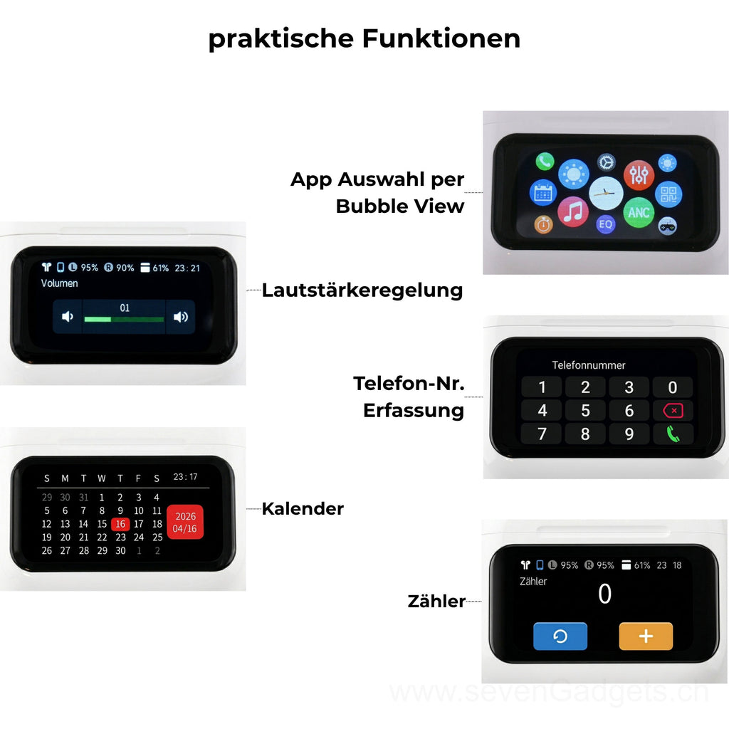 In-Ear Kopfhörer mit ANC, 6 in 1 Multifunktions-Gadget