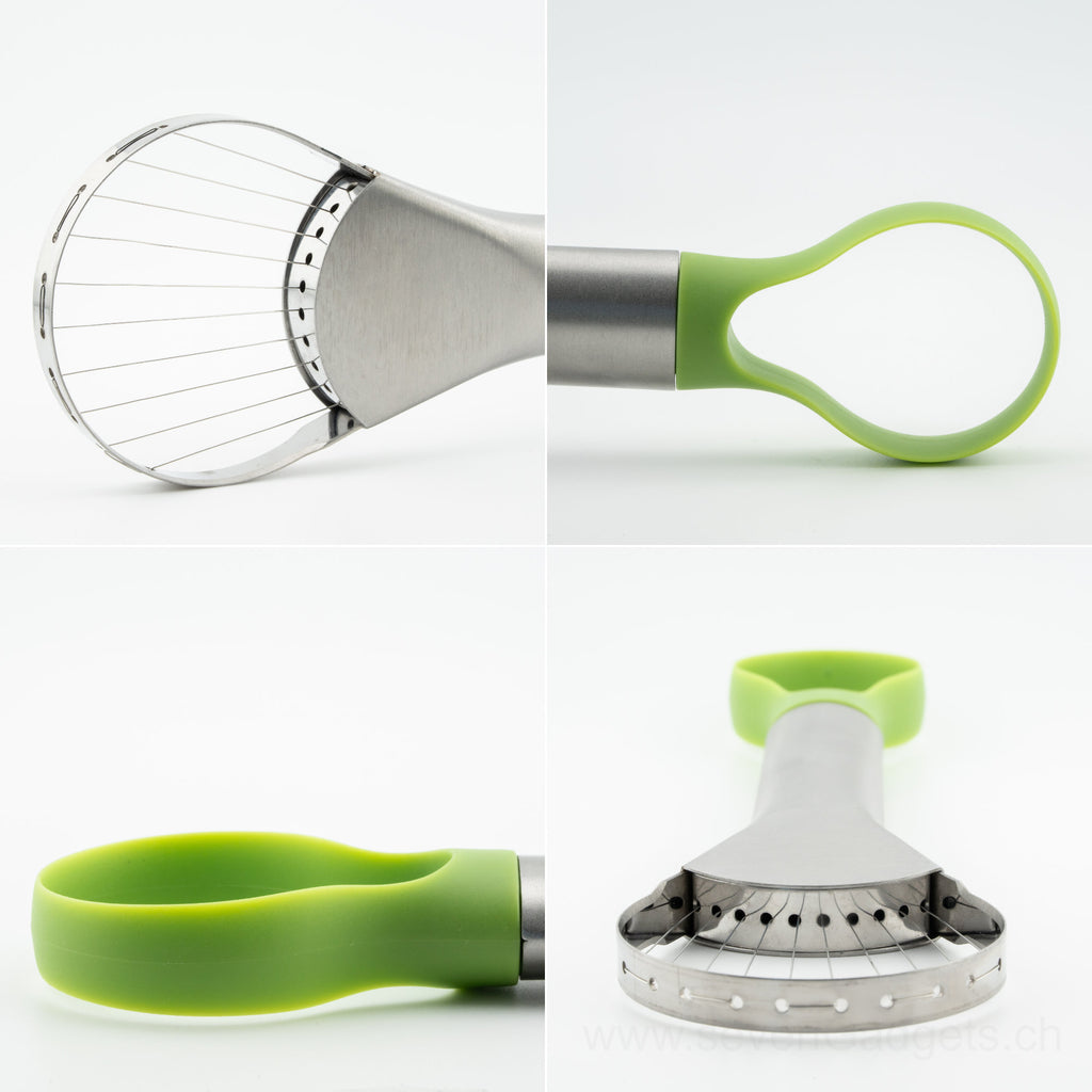 2-in-1 Avocado Edelstahl Messerschneider