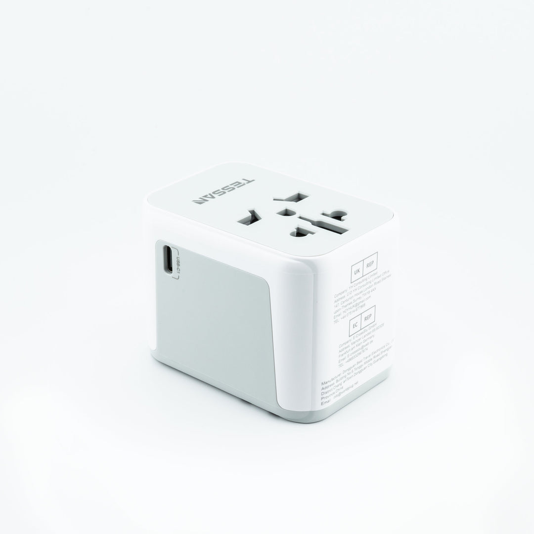 6-in-1 Universal Reiseadapter von TESSAN mit USB &amp; USB-C