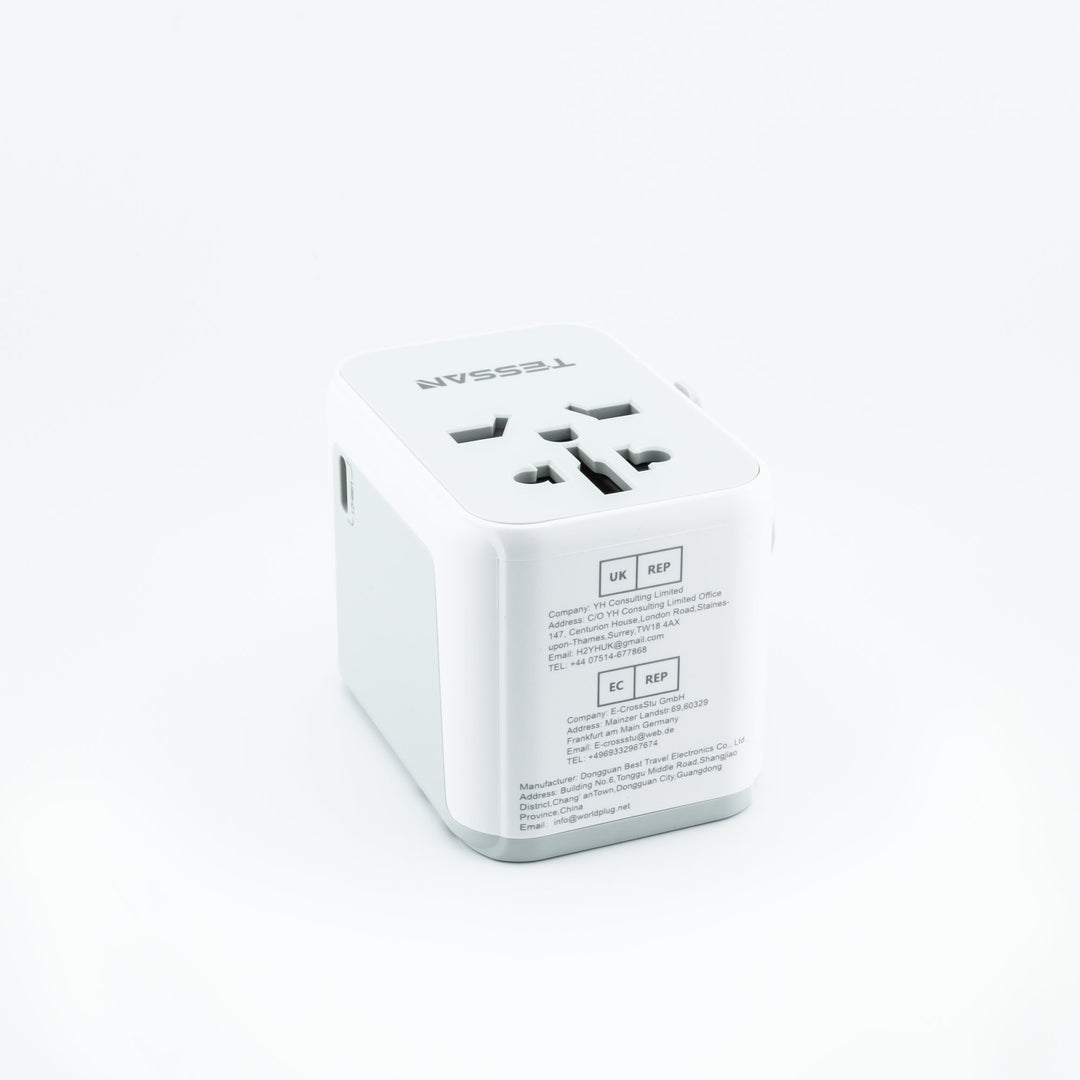6-in-1 Universal Reiseadapter von TESSAN mit USB &amp; USB-C
