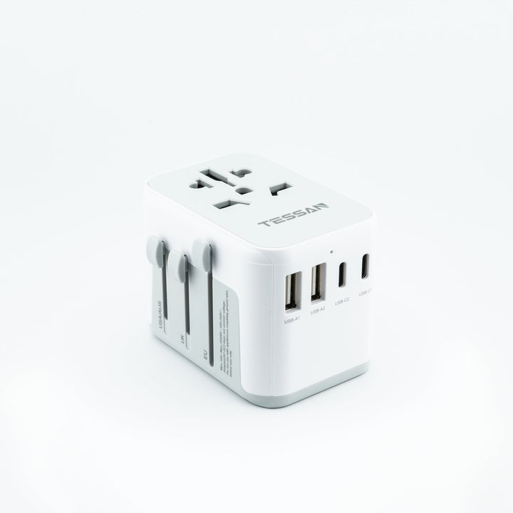 6-in-1 Universal Reiseadapter von TESSAN mit USB &amp; USB-C