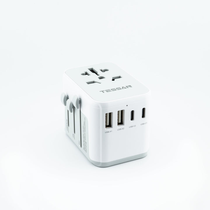 6-in-1 Universal Reiseadapter von TESSAN mit USB &amp; USB-C