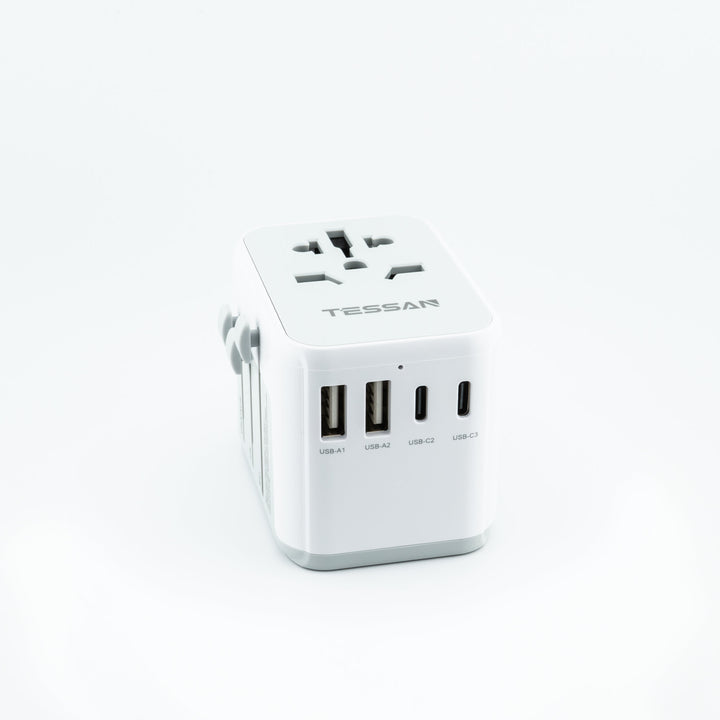 6-in-1 Universal Reiseadapter von TESSAN mit USB &amp; USB-C