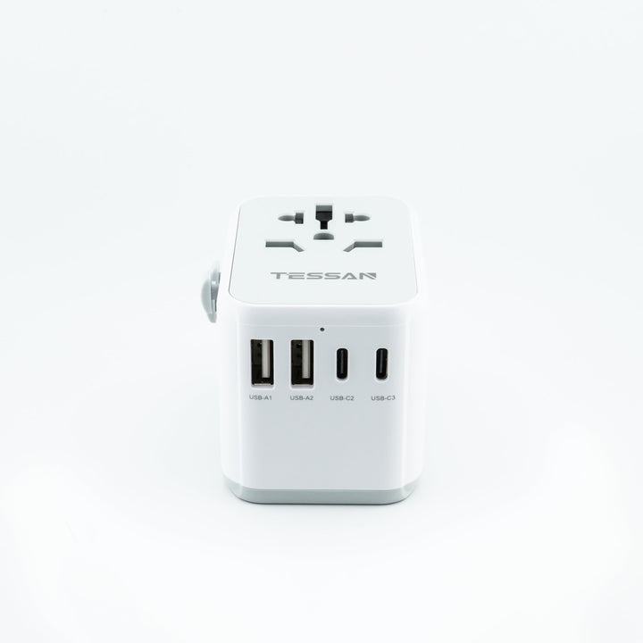 6-in-1 Universal Reiseadapter von TESSAN mit USB &amp; USB-C