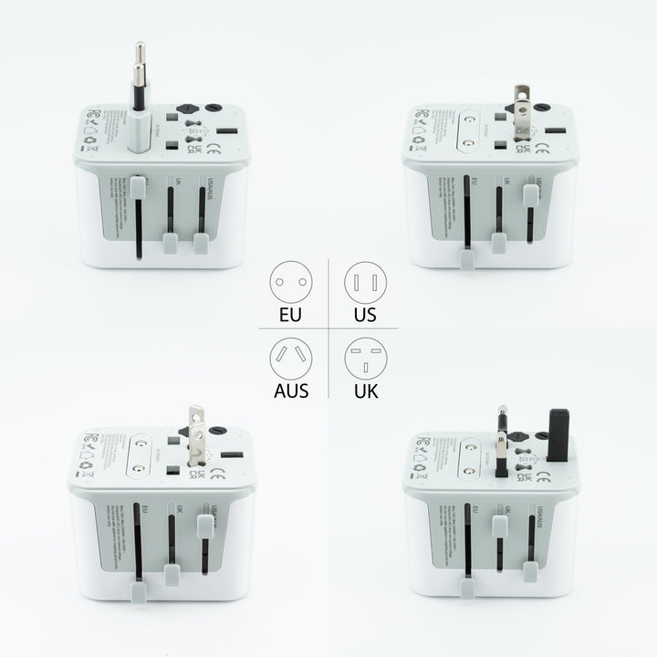 6-in-1 Universal Reiseadapter von TESSAN mit USB &amp; USB-C