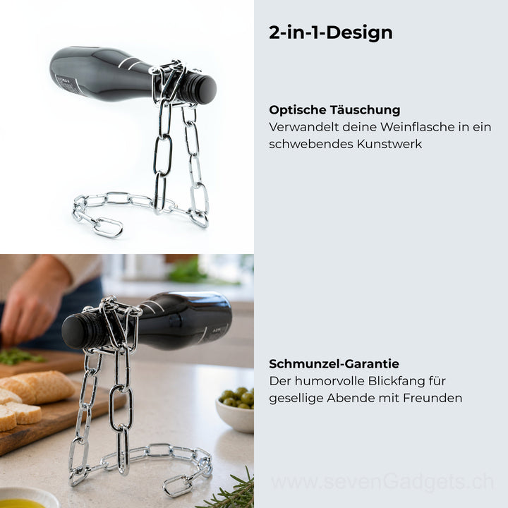 Schwebender Weinflaschenhalter (Kette)