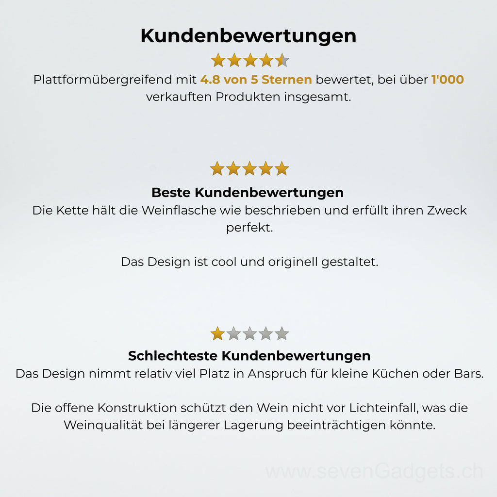 Schwebender Weinflaschenhalter (Kette)