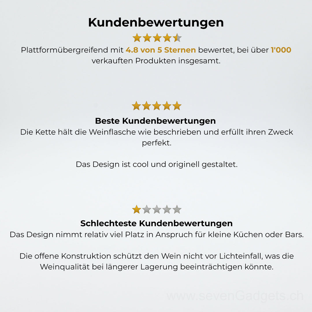 Schwebender Weinflaschenhalter (Kette)