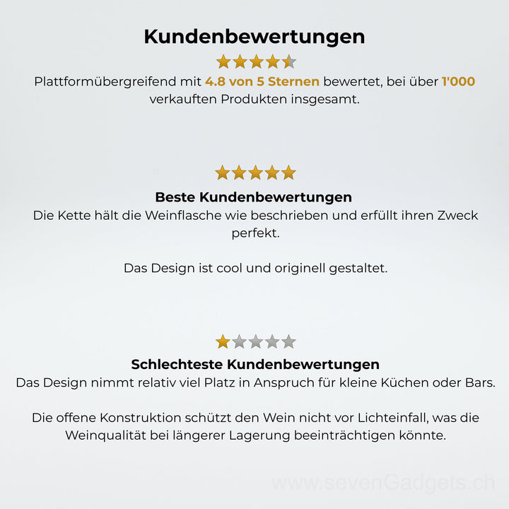 Schwebender Weinflaschenhalter (Kette)