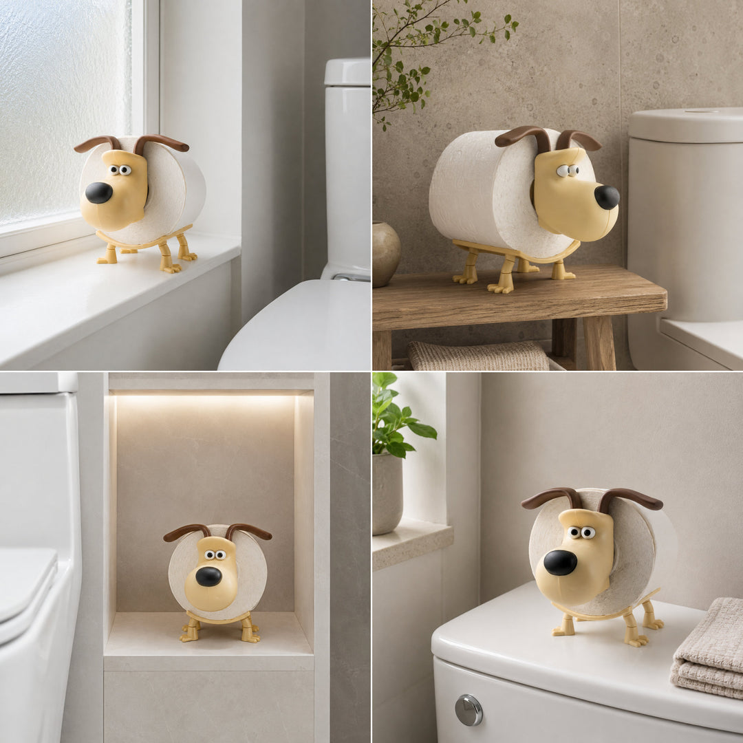 WC Rollenhalter Hund als kreative Bad Deko (2 Stück)