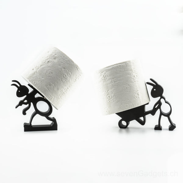 WC-Rollenhalter Ameisen 2er Set, Kreative Badezimmer Deko & WC-Papier Aufbewahrung, Lustiges Bad-Gadget