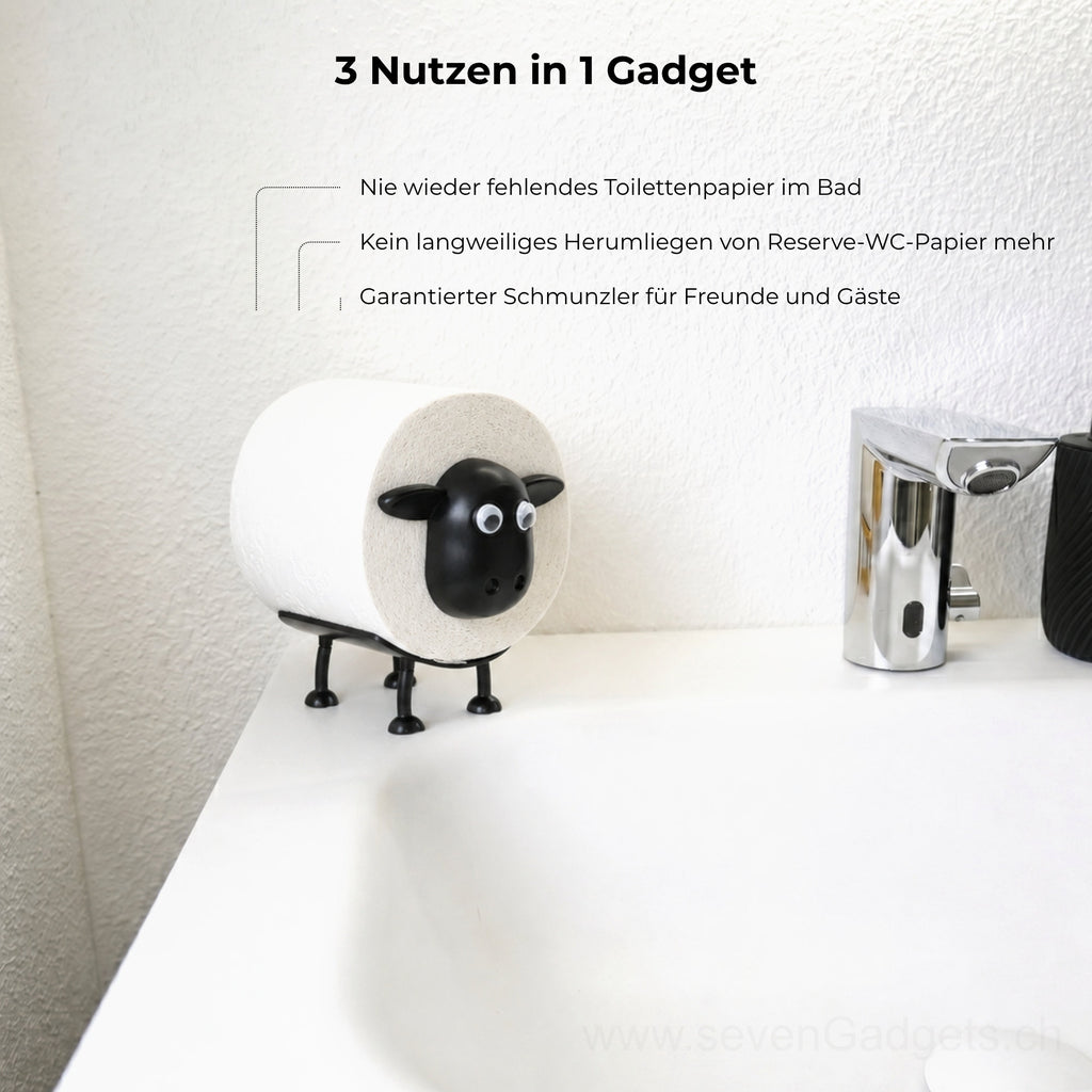 WC Rollenhalter Schaf als kreative Bad Deko (2 Stück)