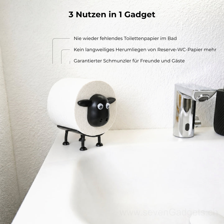 WC Rollenhalter Schaf als kreative Bad Deko (2 Stück)