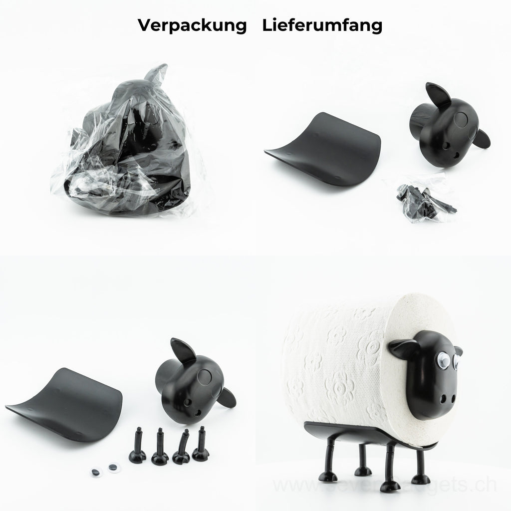 WC Rollenhalter Schaf als kreative Bad Deko (2 Stück)