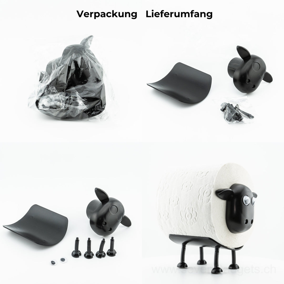 WC Rollenhalter Schaf als kreative Bad Deko (2 Stück)