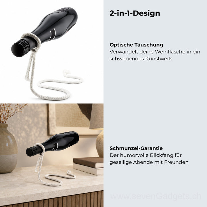 Schwebender Weinflaschenhalter (Seil)