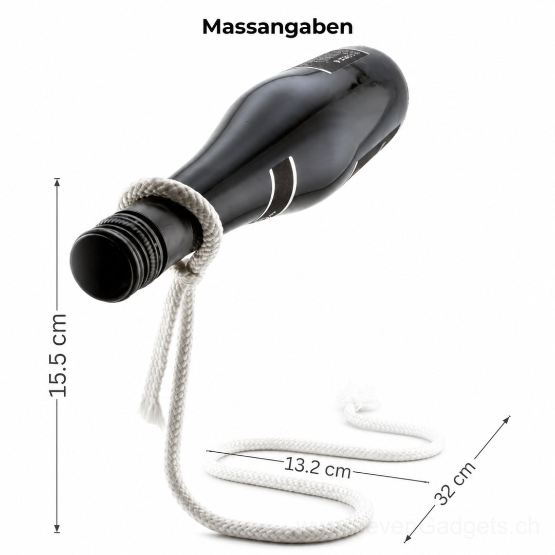 Schwebender Weinflaschenhalter (Seil)