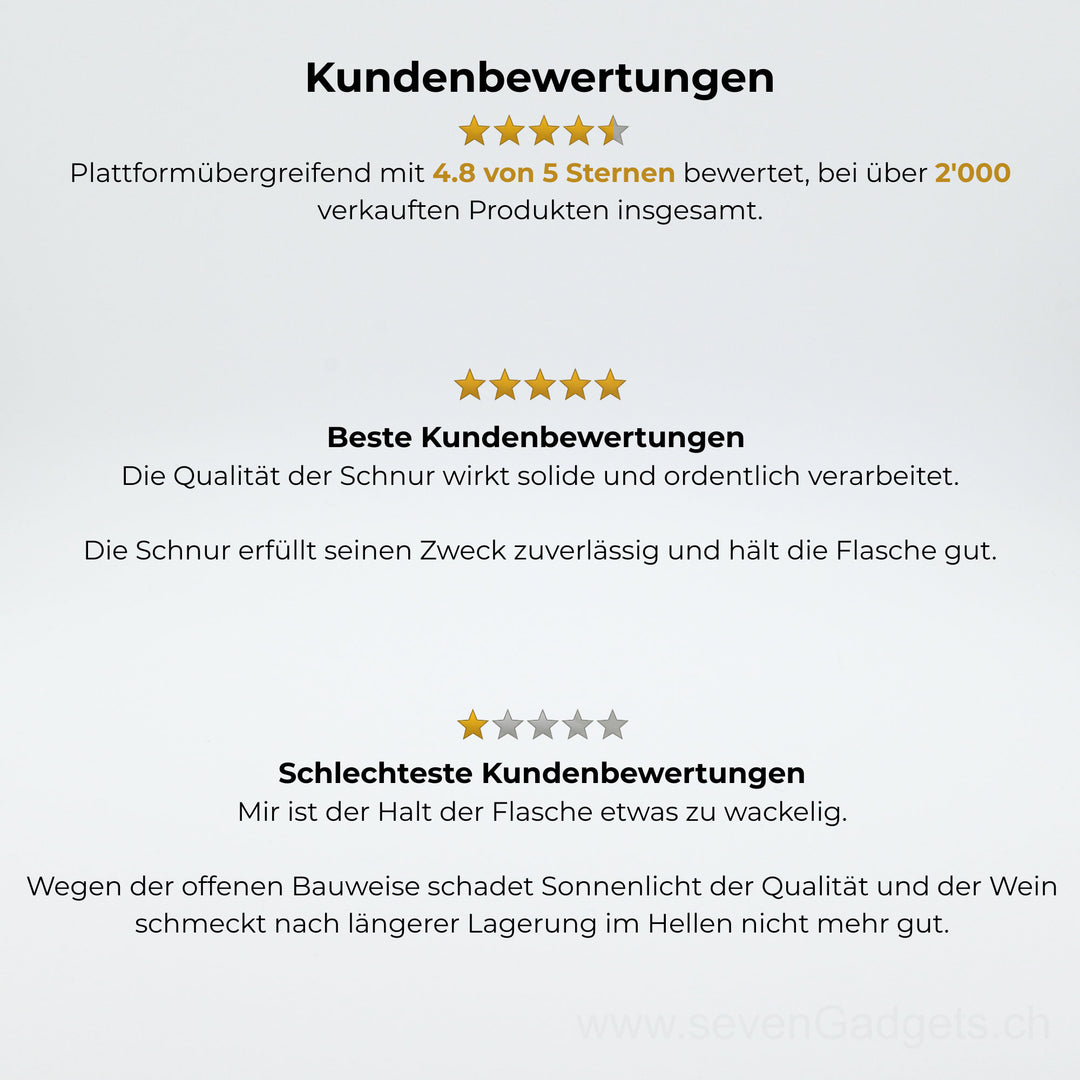 Schwebender Weinflaschenhalter (Seil)