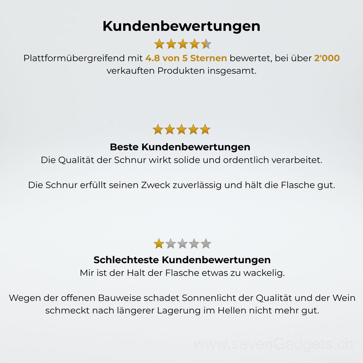Schwebender Weinflaschenhalter (Seil)