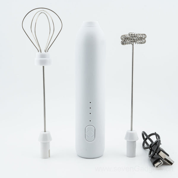 2-in-1 Milchaufschäumer & Handmixer, Akku-betrieben mit USB-C, 3 Geschwindigkeitsstufen, Edelstahl-Aufsätze, Barista-Qualität für Kaffee & Shakes