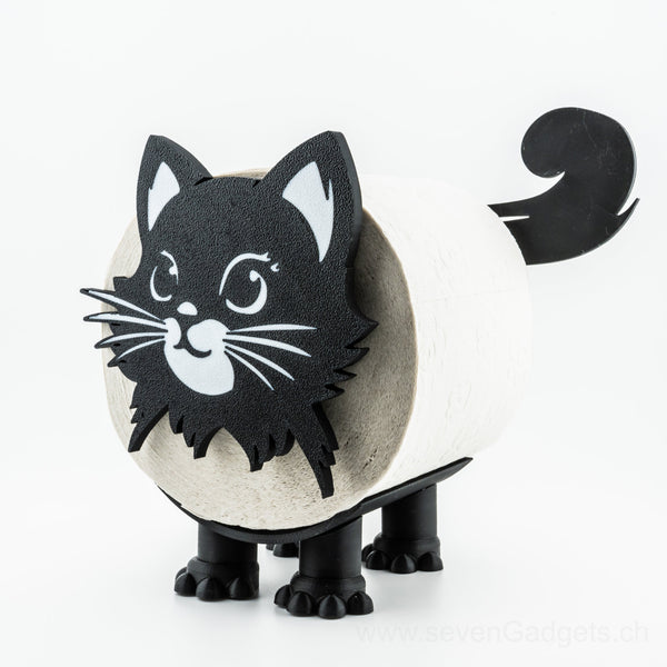 WC-Rollenhalter Katze 2er Set, Kreative Badezimmer Deko & WC-Papier Aufbewahrung, Lustiges Bad-Gadget