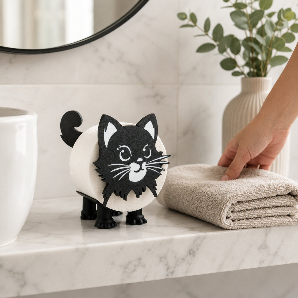 WC Rollenhalter Katze als kreative Bad Deko (2 Stück)