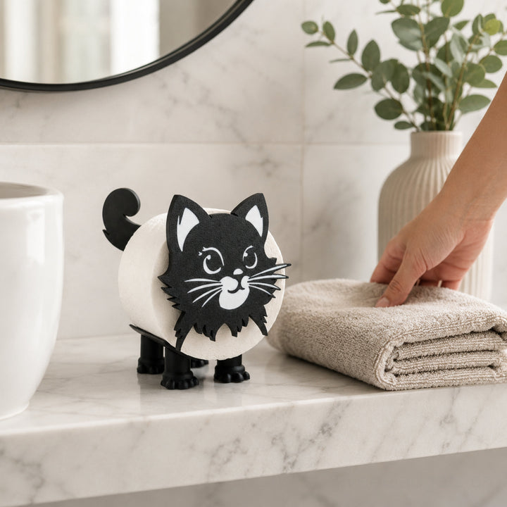 WC Rollenhalter Katze als kreative Bad Deko (2 Stück)