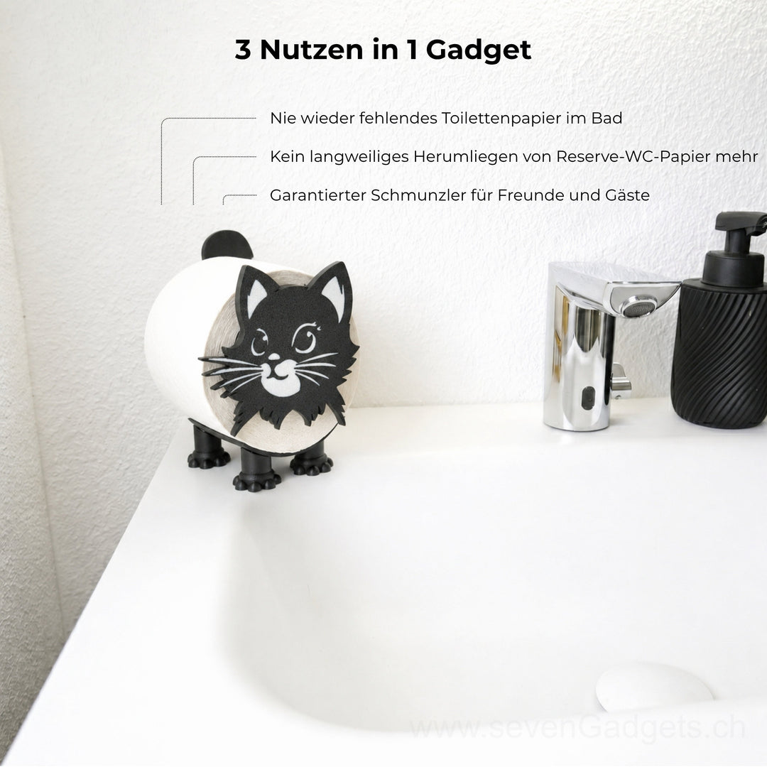 WC Rollenhalter Katze als kreative Bad Deko (2 Stück)