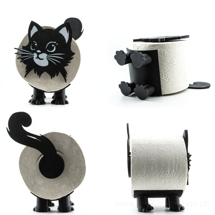 WC Rollenhalter Katze als kreative Bad Deko (2 Stück)