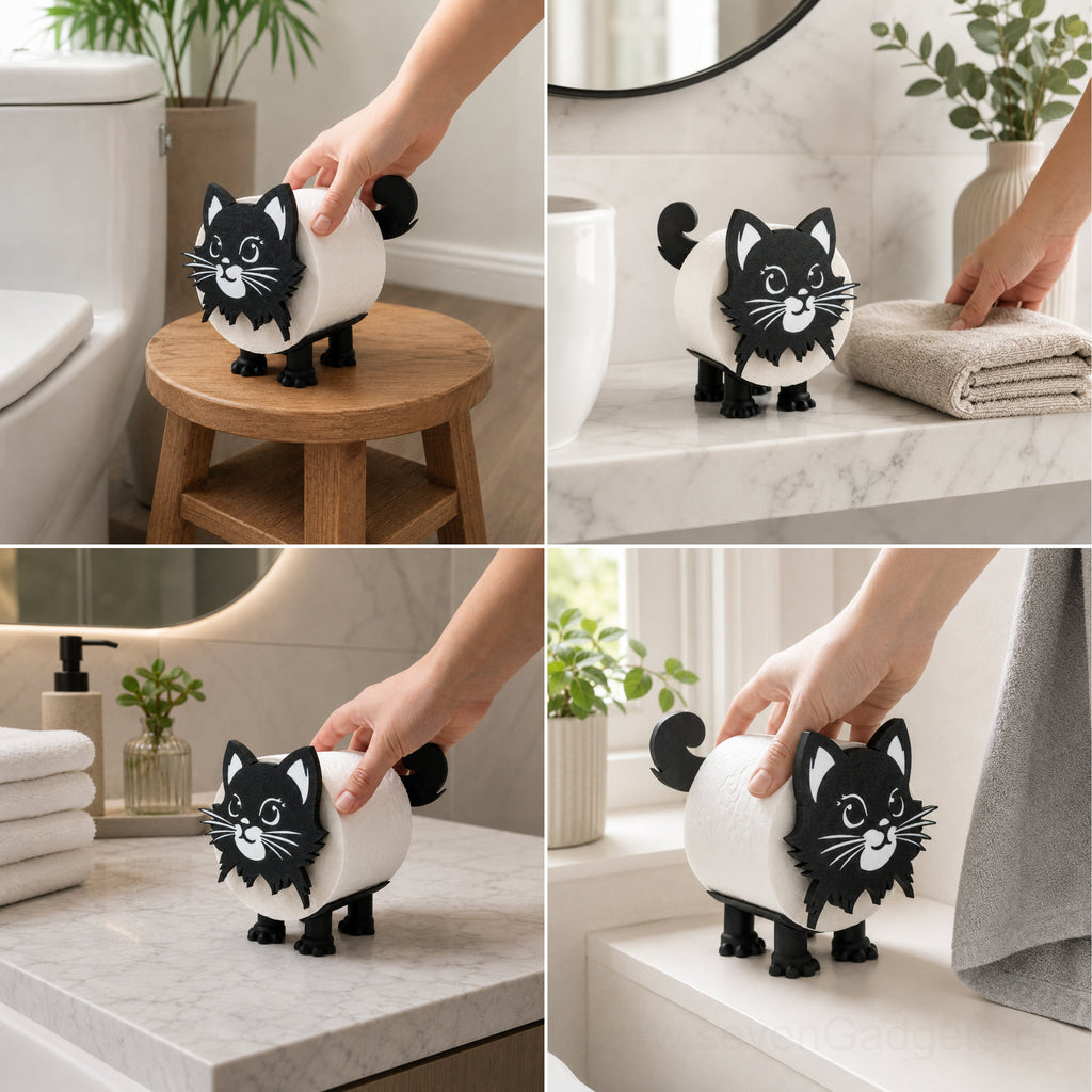 WC Rollenhalter Katze als kreative Bad Deko (2 Stück)