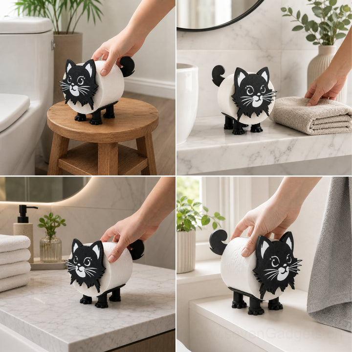 WC Rollenhalter Katze als kreative Bad Deko (2 Stück)