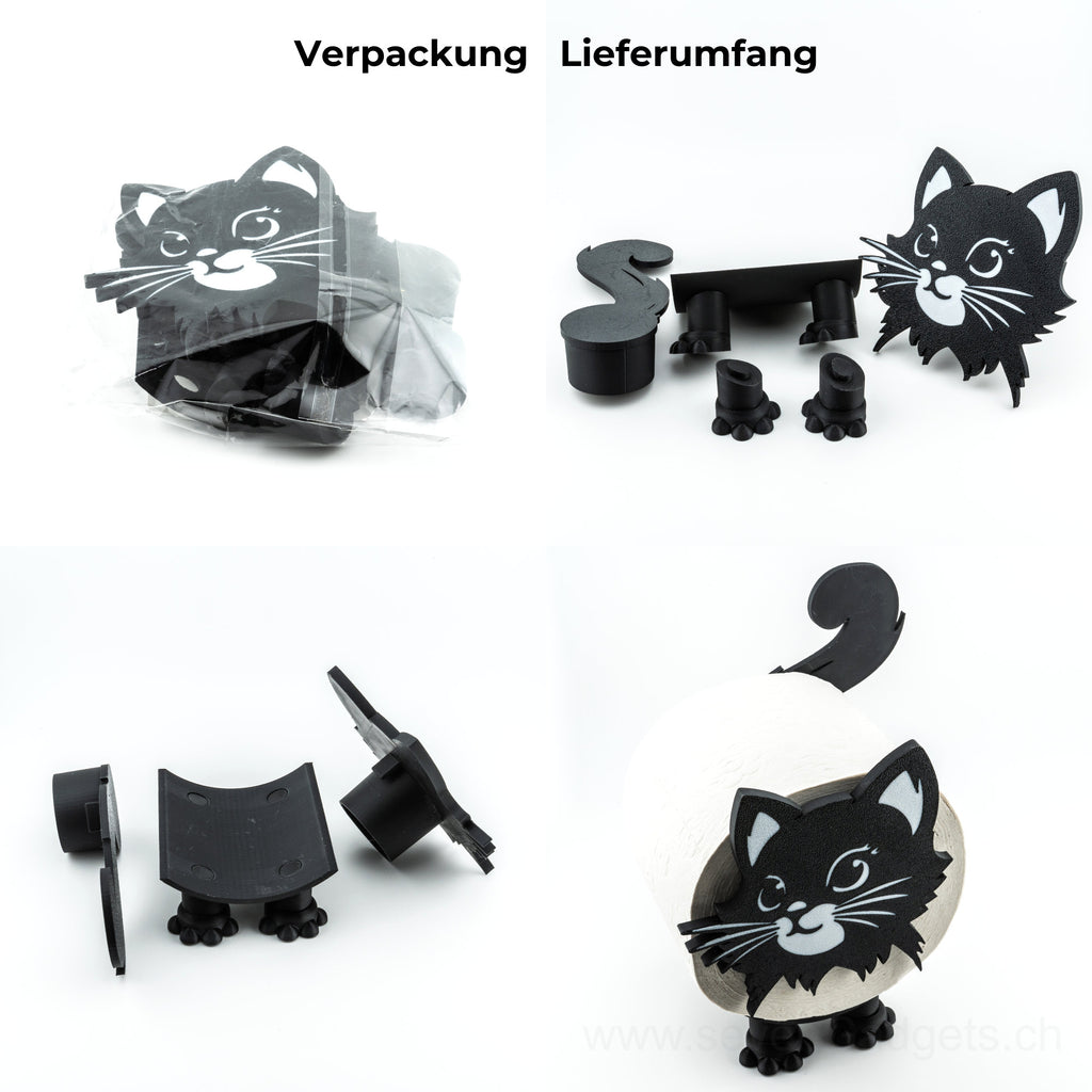 WC Rollenhalter Katze als kreative Bad Deko (2 Stück)